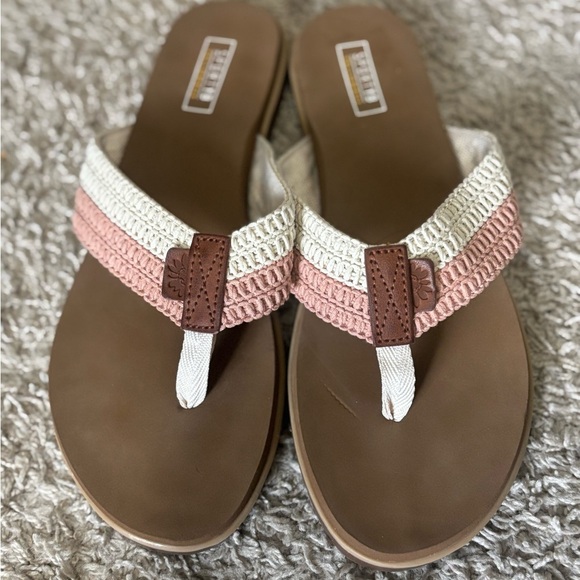 Stylish Pink and Cream Women's Sandals - Picture 1 of 6